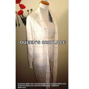 Nwt Womens Plus size 1X Spring & Mercer Beige Light LONG OPEN CARDIGAN Sweater